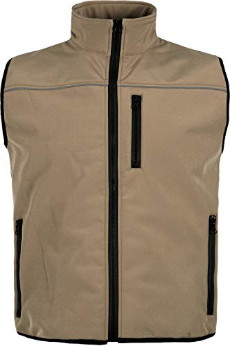 Work Team Chaleco Softshell Aire Libre Liso Hombre Beige M