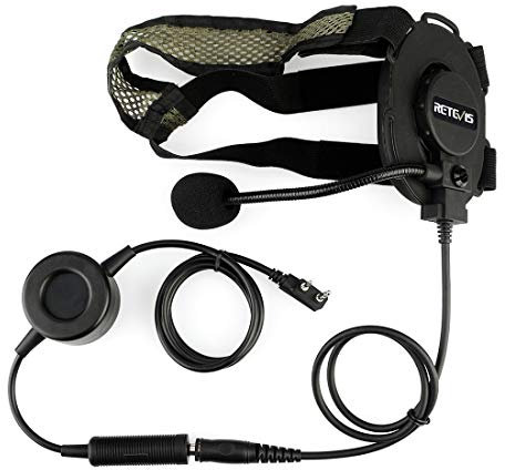 Retevis Tactical Headset, Military Headphones, Walkie Talkie Headset with Mic,for RT21 RT22 RT68 A1, Compatible with Baofeng UV-5R F8HP Samcom FPCN30A, Two Way Radio Headphones for Airsoft(1 Pack)