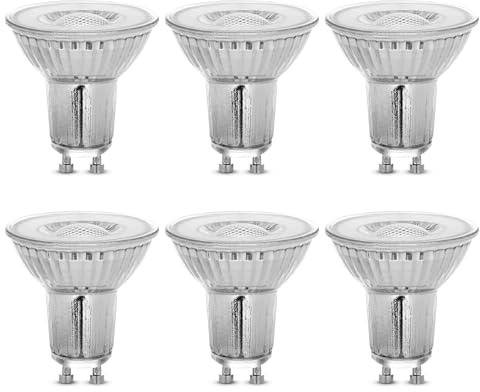 Feit Electric MR16 GU10 LED Bulbs, 50W Equivalent, Dimmable, 3000k Bright White, Spotlight Track Lighting Bulbs, Enhance Mini Split Reflector, BPMR16IFGU500930CA/6, 6 Count (Pack of 1)