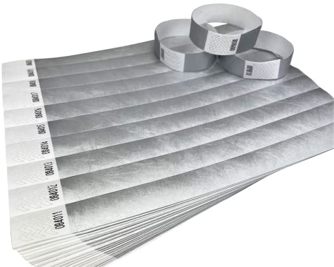 800 Armband Silver Tyvek-identifieringsarmband för evenemang, säkerhet, fester och festivaler