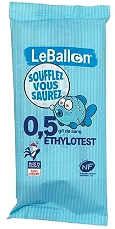 HOMESOFT Ethylotest Contralco NF X 20702 - hastighet 0,5 g - set om 4 ex - utan krom - fransk produkt - bollen