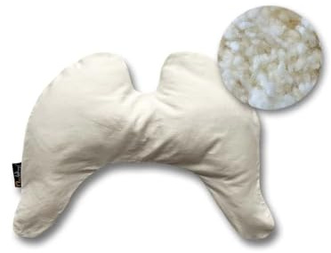 MeroWings Flügelkissen Relax Travel Bio Baumwolle Satin mit Schafschurwolle Innenkissen