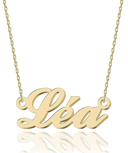 UMAGICBOX Collier Prénom Personnalisé Léa en Acier Inoxydable 316, Plaqué Or 18K - Le Cadeau d'Anniversaire Parfait pour Elle, Célébrez son Jour Spécial avec ce Bijou Unique
