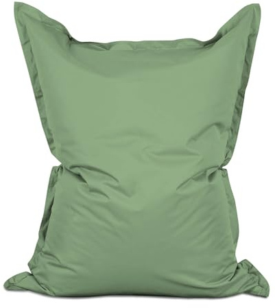 Lumaland Riesen-Sitzsack XXL 140x180 cm | Wasserfestes Indoor & Outdoor Liegekissen mit über 3 Mio. anpassungsfähigen EPS-Perlen | Bean Bag mit waschbarem Bezug [Pastel Grün]