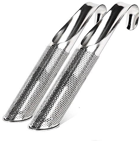 kesurpae 2 piezas de infusor de té, taza de tubo, colador de hojas, filtro para bebidas, remojo, hogar, cocina, reutilizable, mango largo