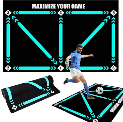 Yizemay Tapis d'entraînement de football 2024 - Équipement d'entraînement de football - Équipement d'entraînement d'agilité pour enfants, cadeau pour garçons (A)