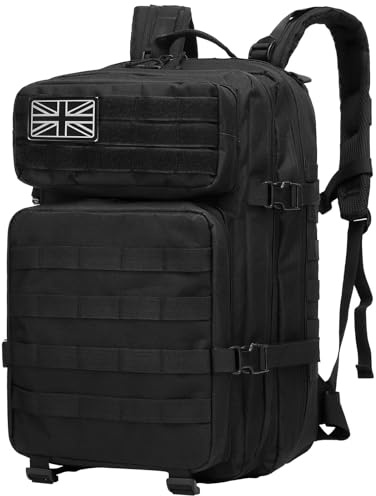 Delgeo 45L Military Tactical Backpacks Molle Army Assault Pack 3 Day Bug Out Bag Hiking Treeking Camouflage Hunting Rucksack