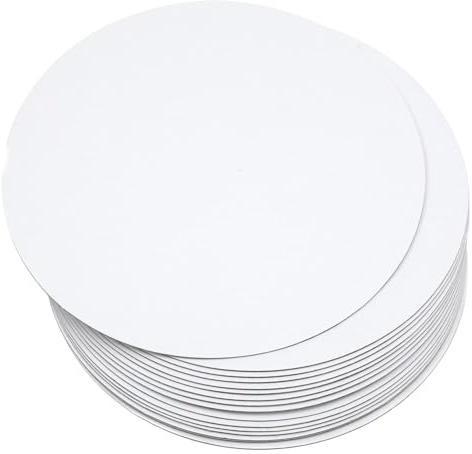Gcardist Lot de 25 planches à gâteau blanches rondes en carton de qualité alimentaire (fines mais plus résistantes, 22,6 cm)