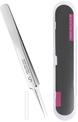 1 PC Estrattore Punti Neri,Pulizia Punti Neri Viso Pinzetta Blackhead Estrattore Strumento,Strumenti Rimozione Punti Neri con Scatola per il Trattamento e la Togli di Comedoni Sul Viso-Pinzette Dritte