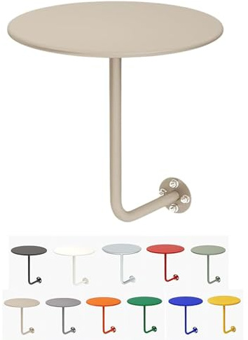 Runt bord för väggmontering, Väggmonterat Litet Runt Bord,30/35/40/45/50cm Runt väggmonterat bord, Soffbord, bistrobord, cocktailbord, sidobord, Barbord, kaffematbord, cafébord(Champagne,30cm)