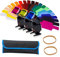 Farbfilter Set, STCRERAG 20 Pcs Kamera Farbfilter 2 Stück Gummiband und Tasche Kunststoff Farbfolie 20 Farben Farbfolien Gel Transparente Farbige Folie 15 * 6cm Scheinwerfer Folie für Led Lampe