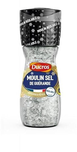 DUCROS - Moulin à Sel de Guérande 60g, la touche finale pour sublimer vos plats - Sel fin de qualité supérieure récolté à la main. - Lot De 4 - Vendu Par Lot