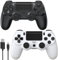 2 Pack Wireless Controller for PS4, YCCTEAM Joystick Game Controller for P-4/Slim/Pro/PC Console With Touch Pad/Dual Vibration/Motion Control/Audio Function (Black+White)