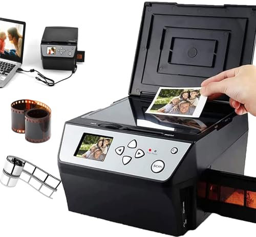 Multi-function scanner (film/slide/photo) that converts 135 and 110 film/35mm slide photos/documents/business cards to HD 22 megapixel digital jpg files 5 LCD screen