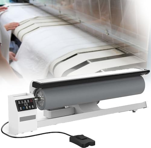 YANGYMM Rodillo de Vapor de Hierro Giratorio Prensa de Planchado, Plancha de Vapor Rotativa de 90 Cm con Pedal, Ideal para Ropa de Hotel, Prendas de Vestir y Cortinas