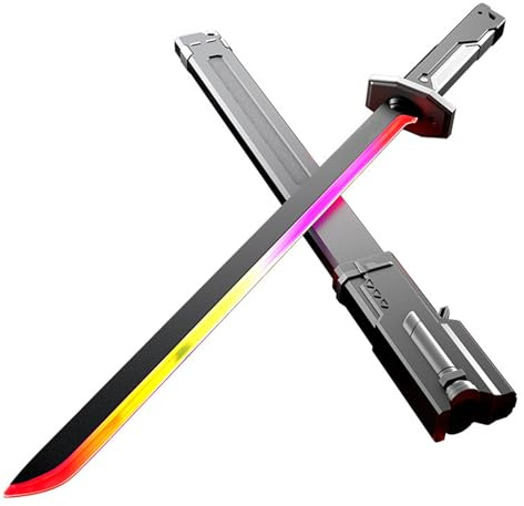 Spark Sword, 31,5 gnistblad med blinkande flerfärgsljus och ljud, bärbart ljussvärd med slida for cosplay och display