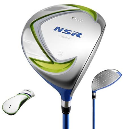 #1 Wood Golf Driver/Hybrid Club Golf Fairway Wooden with Graphite Shaft for Right Handed Boys Girls Beginners with Headcover (Green,Age 6-8,#1W)