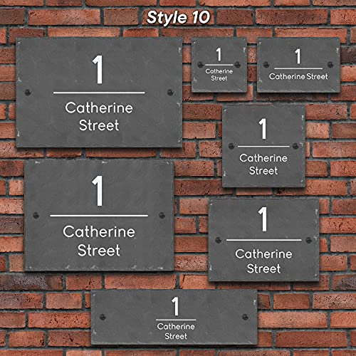 Active Window Films Rustic Natural Slate House Gate Sign Plaque Door Number Personalised Name Plate (Style 10)