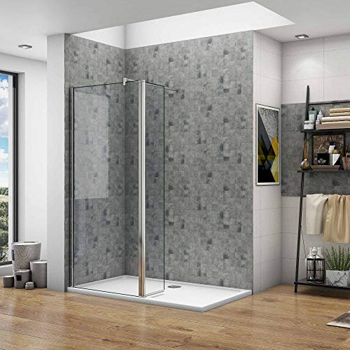 Walk In 90x200cm più Paretina Mobile Da 40cm Vetro 8mm Temperato Trasparente Anticalcare Con Barra Stabilizzatrice da 90 cm