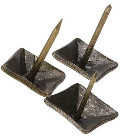 50 piezas Cabeza Cuadrada Clavo Alfiler, vintage Clavos Decorativos antigua Tapicería Tachuelas de bronce Tachuelas Decorativas para Muebles Sofá Silla Cama