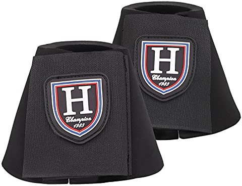 Harrison Howard Shock Absorbing Soft Texture Convenient Cleaning Horse Bell Boots Durable Protection for Your Horse Sold in Pairs Black L
