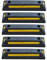 5 x Parkplatzbegrenzung Gummi - 46 x 14 x 8 cm Radstopper für Parkplätze und Garage - Abstandhalter - Parkhilfe Parkschwelle Einparkhilfe - Garagenstopper mit Reflektor