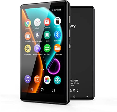 80GB MP3 player with Bluetooth and WiFi, SWOFY 4.0 Full Touch Screen MP3 MP4 player,Digital Music Player with FM radio, Recorder, E-book, Browser (Black)