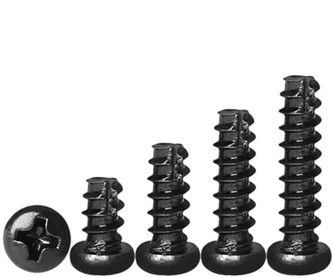 100 Uds M2 M2.3 M2.6 cabeza redonda autorroscante tornillo de madera corte de cola Phillips Cruz empotrada acero galvanizado negro (Color : 6mm, Size : M2.3 (100pcs))