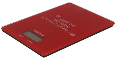 KASANOVA Bilancia Digital Cucina RETT. Lettering Rossa, Rosso, One Size