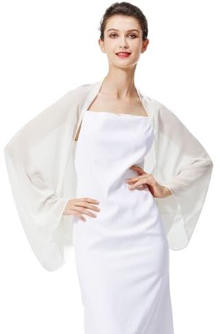 BEAUTELICATE Scialle Coprispalle Elegante Donna Stola Chiffon Cape Estivo per Abito Sposa Damigella Cerimonia Matrimonio Serata