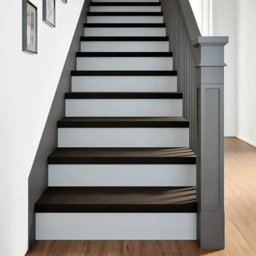 NQJIBUE Articolo-Scala 12 pz Marrone Scuro 80x25x2 cm Rovere Legno Massello, Forniture per la Casa, Gradini Scale