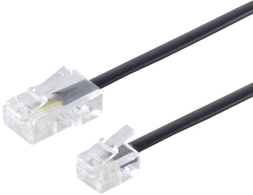 1aTTack.de 1 x 15 m – telefonkabel RJ11 (6/4) till RJ45 (8/4) modulär kabel kontakt västerländkontakt för telefonuttag modem router fax ISDN DSL VDSL Internet
