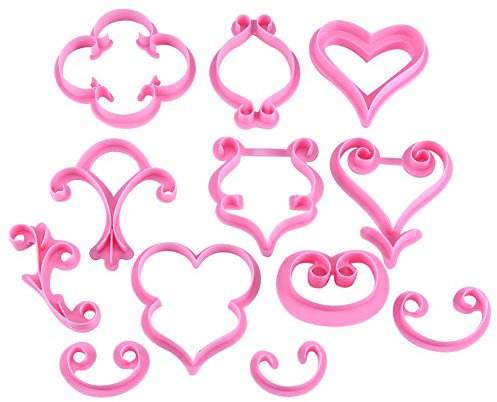 Kukyller 12 piezas Cortadores de galletas Fondant Flower Rose Cookie Cutter Tail Fondant Cake Sugarcraft Mold