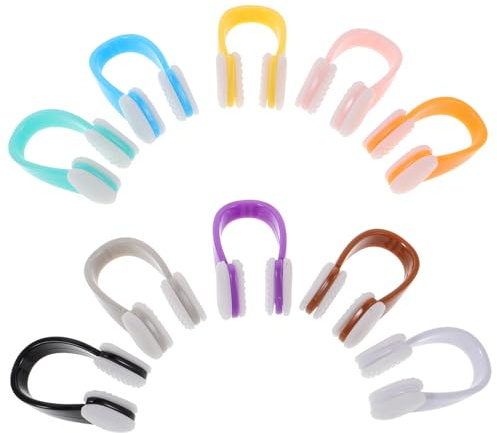 UPKOCH 10 Clip Naso per in Silicone con Grip Antiscivolo Tappi Nasali Comfort per Adulti per Immersioni Surf e Sport Acquatici