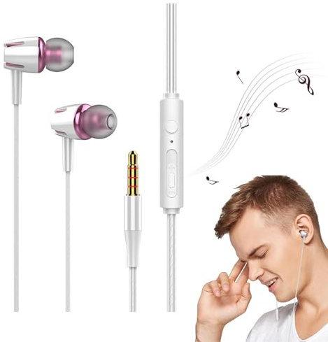 Écouteurs filaires - Membrane intra-auriculaire - Réduction du bruit - Prise jack 3,5 mm - Doux pour la peau - Brillent dans le noir - Coque en silicone pour ordinateur portable de sport | Ordinateur