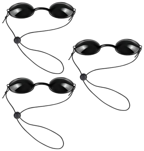 ACKKOR 3 Pares de Gafas para Solárium y Protección Ocular con Luz Roja, Gafas de Bronceado para Mujer, Gafas de Seguridad para IPL, LED y Rayos UV