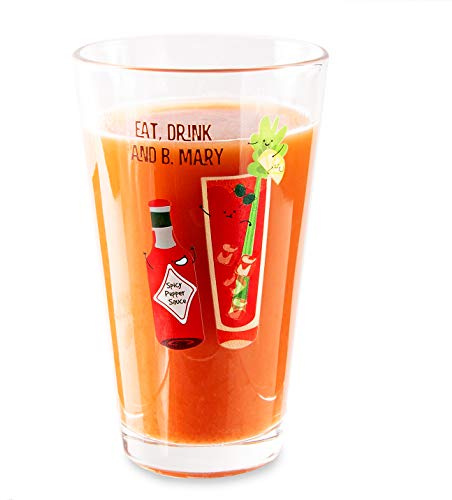 Pavilion Gift Company 74867 Ät, dryck & B. Mary-blodig Mary-16 oz 16 oz pintglas glas, röd