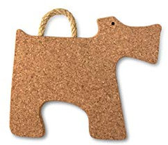 Cleverbrand Topfuntersetzer aus Kork mit Seilgriff, hitzebeständig, ca. 27 x 23 x 2 cm dick, Motiv: Hund, Naturkork Untersetzer für Töpfe und Pfannen – Made in Portugal