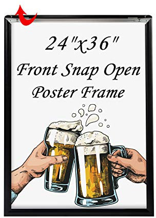 T-SIGN 24 x 36 Inches Picture Frame - Poster Frame Wall Mounting Document Certificate Frames - Aluminum with 1 PVC Transparent Protective Film, 1 Profile Black Wall Mounted Display Picture/Photo