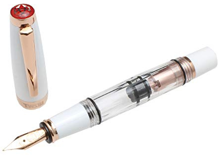 TWSBI M7448290 Diamond Mini RoseGold II Füllfederhalter, kräftig, weiß