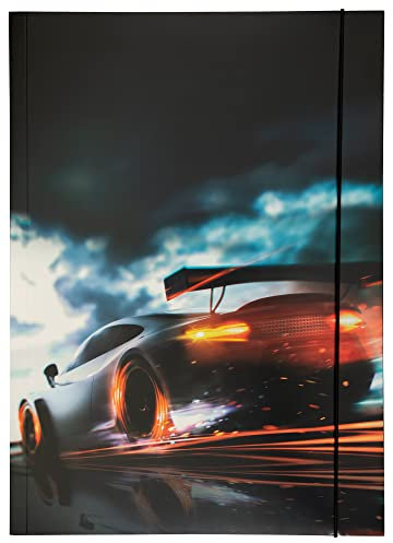 folia 69005 - Sammelmappe A3 Basic Race Car, aus stabilem Karton mit Gummiband