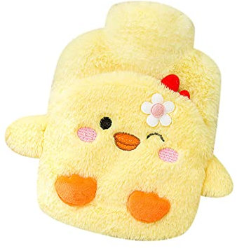 Poo4kark Playing Cartoon-Kaninchen-PVC-verdickter, mit Wasser gefüllter Heißwasserbeutel, niedlicher -Bauchwärmer, wärmender Handwärmer, 400 ml (4-D-2, 400ML)
