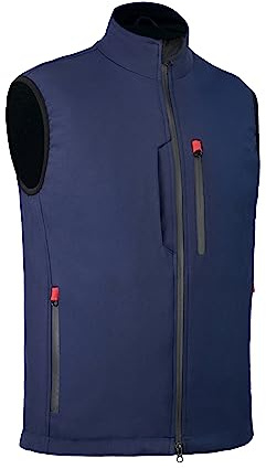Ambick Krayz Chaleco Softshell para Hombre con Forro Polar Resistente al Viento, Chaleco para Correr sin Mangas, Ideal para Viajes, Golf, Senderismo