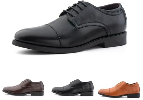 Hitmars Anzugschuhe Herren Derby Schuhe Oxfords Schnürhalbschuhe Männer Klassischer Komfort Schnürschuhe Businessschuhe Schwarz N1 EU44