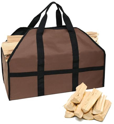 Grande cestino in legno per legna da ardere, 600D, Oxford, impermeabile, pieghevole, per legna da ardere, con manico, multifunzionale, accessori per legna da ardere, borsa per il trasporto portatile