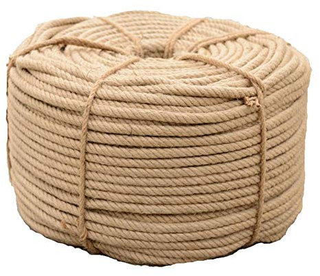 Corda di canapa naturale ad alta resistenza, 50 m, per artigianato, arrampicata, ancoraggio, amaca nautica, tiragraffi per gatti, tiro alla fune, solida e durevole, corda in sisal (12 mm)