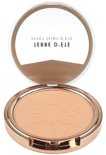Poudre soleil maquillage, poudrier teint bronzé couleur tomette, 12 gr