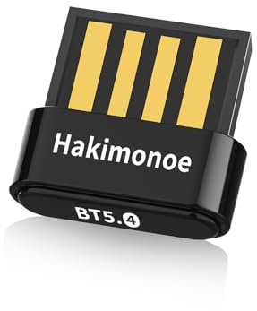 Hakimonoe USB Bluetooth Adapter for PC Laptop, Wireless Dongle for Windows 11 10 8.1 7 Linux Desktop, Pair w/Bluetooth Headphones Speaker Mice Keyboard Printer Controller (BT5.4, Ultra-Mini BT543)