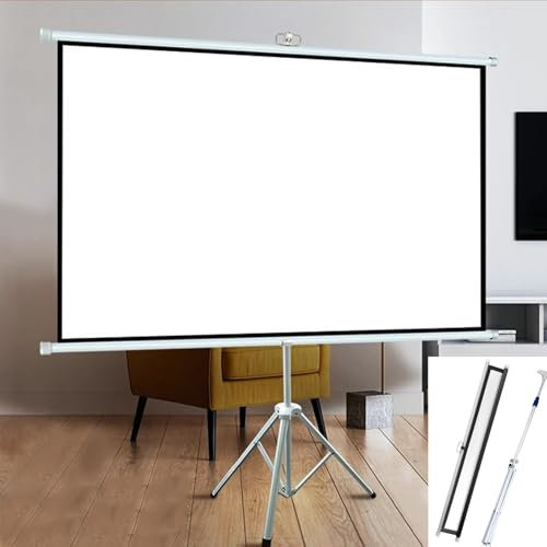 Hoiweqr Pantalla con Trípode para Proyector 16:9 4:3 HD - 50 Pulgadas 60 Pulgadas 72 Pulgadas Pantalla De Proyección, Pantalla Proyector Portátilcon Tripode, para Interior Y Exterior(4:3 50in)