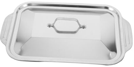 UKCOCO Stainless Steel Deep Roasting Tray 41x22x7.5cm Rectangular Fish Dish Pan Cover Oven Baking Pan for Household Grilled Food Serving